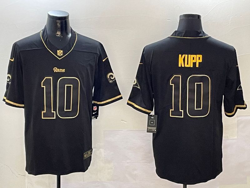 Men Los Angeles Rams #10 Kupp Black Gold Throwback 2024 Nike Limited NFL Jersey style 1->new orleans saints->NFL Jersey
